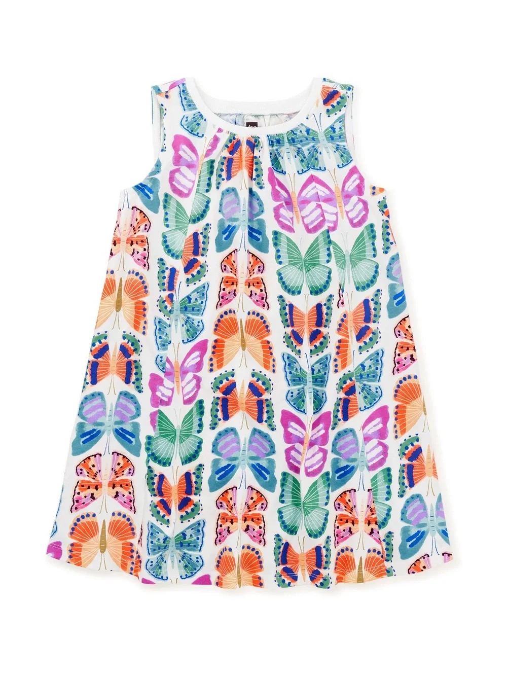 Tea Collection Girls Trapeze Dress Mariposas Pintadas Butterfly Print Cotton